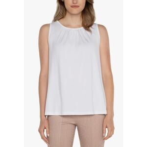 LIVERPOOL TOP WOMENS MEDIUM A-LINE SLEEVELESS KNIT TANK WHITE NEW